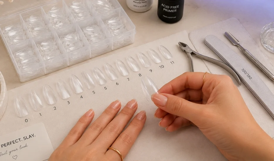 Gel X Glitter French Tip Nails