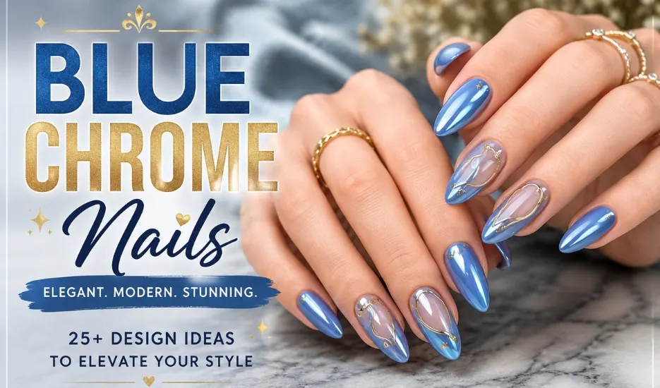 Blue Chrome Nails