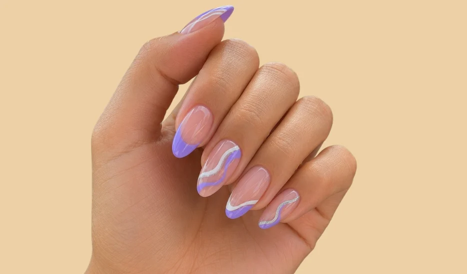 bright pink french tip nails