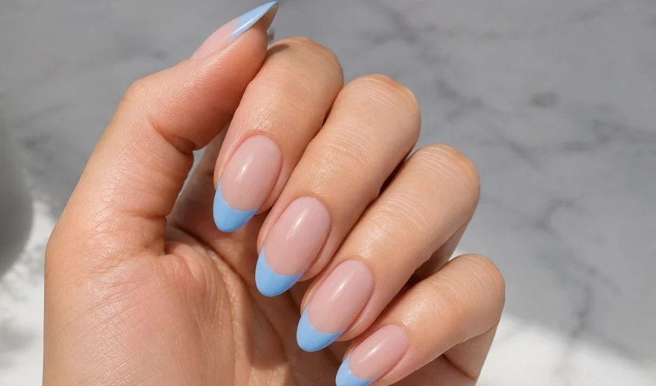 Blue French Tips for a Fresh Look