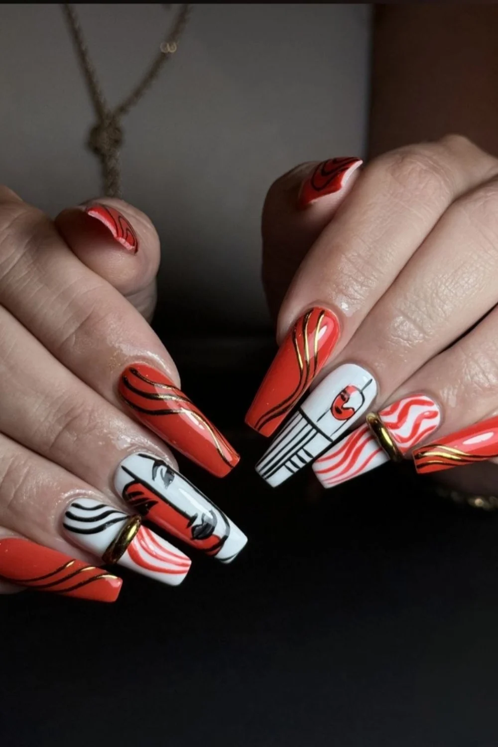 Glossy Burgundy Nails