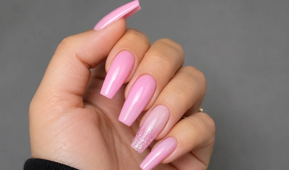pink nail designs simple