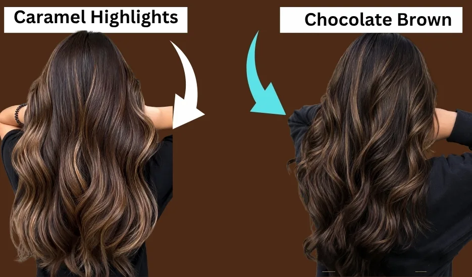 Caramel Highlights on Dark Brown Hair