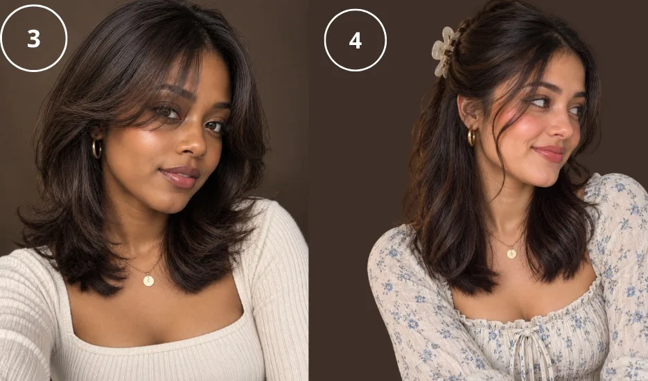 Medium Length Hair With Curtain Bangs